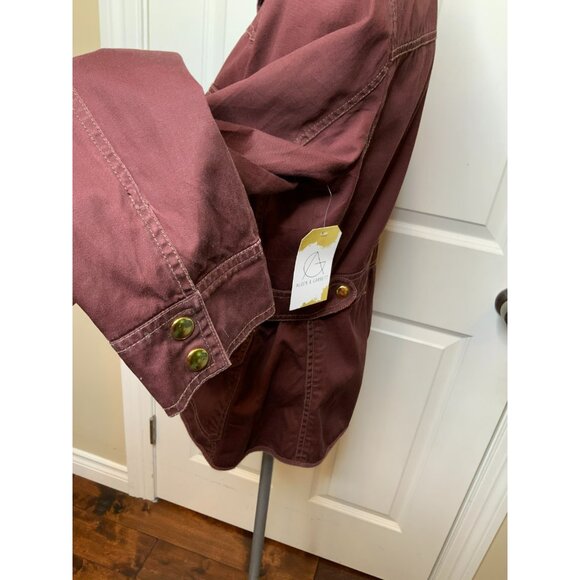 J. Crew Maroon Utility Zip-up Jacket W/ Pockets, Size Medium - Picture 5 of 9